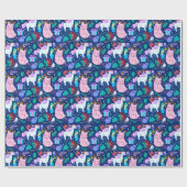 Lucky Schweine und Einhorn Geschenkpapier (Flach)