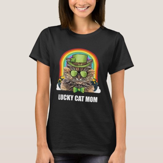 Lucky Selkirk Rex Cat Mom St Patricks Day T-Shirt (Vorderseite)
