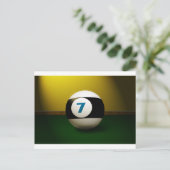 Lucky Seven Billiard Ball Postkarte (Stehend Vorderseite)