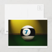 Lucky Seven Billiard Ball Postkarte (Vorne/Hinten)