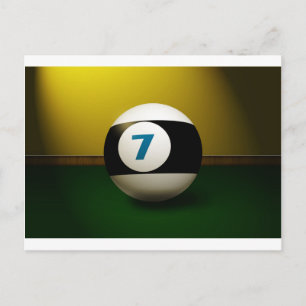 Lucky Seven Billiard Ball Postkarte
