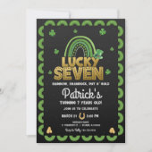 Lucky Seven Birthday Einladung St Patty's Day (Vorderseite)