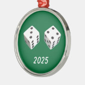 Lucky Seven Dice Roll Silbernes Ornament (Links)