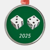 Lucky Seven Dice Roll Silbernes Ornament (Vorne)