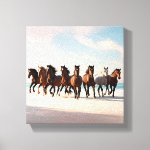 Lucky Seven Horses Leinwanddruck