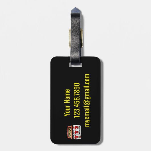 Lucky Seven Jackpot-Gepäcktag Gepäckanhänger (Rückseite vertikal)