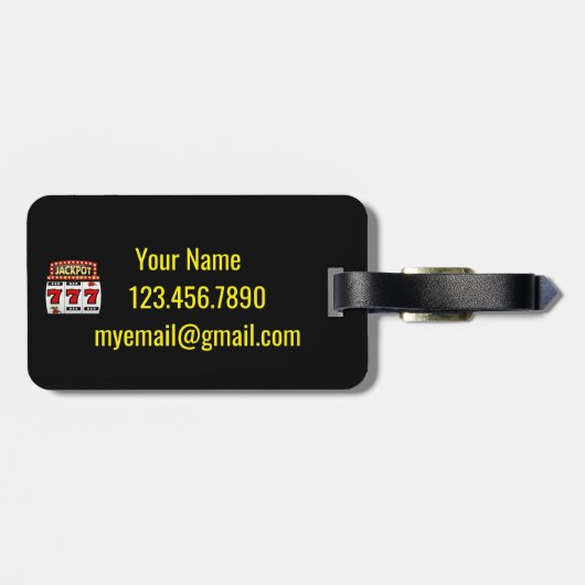 Lucky Seven Jackpot-Gepäcktag Gepäckanhänger (Rückseite horizontal)