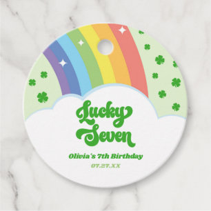Lucky Seven Rainbow Clolies 7. Geburtstagsparty Geschenkanhänger