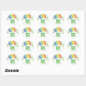 Lucky Seven Rainbow Clolies 7. Geburtstagsparty Runder Aufkleber (Blatt)