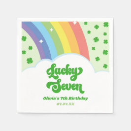 Lucky Seven Rainbow Clolies 7. Geburtstagsparty Serviette