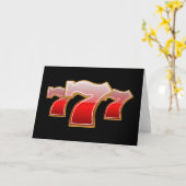 Lucky Seven - Red Sevens im schwarzen Hintergrund Karte (Gelbe Blume)