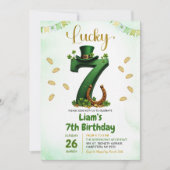 Lucky Seven St Patricks Tag Geburtstag Einladung (Vorderseite)