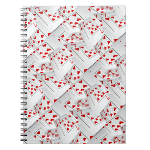 Lucky Sevens Diamonds and Hearts Poker Cards, Notizblock