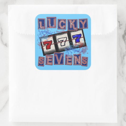 Lucky Sevens Quadratischer Aufkleber (Tasche)