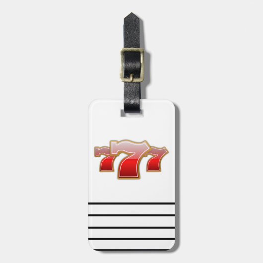 Lucky Sevens - Slot Machine Jackpot Gepäckanhänger (Vorderseite vertikal)