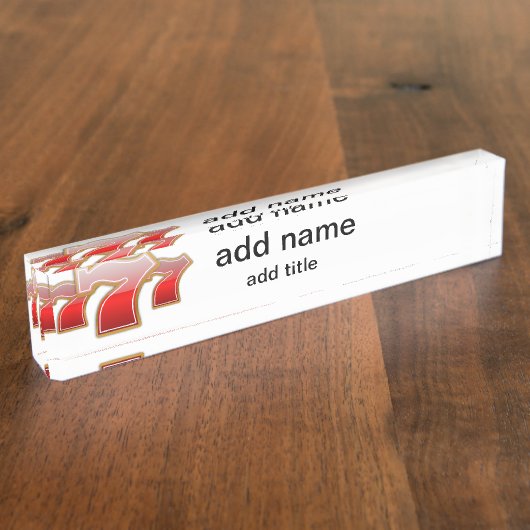 Lucky Sevens - Slot Machine Jackpot Namensplakette (Seite)