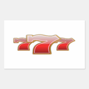 Lucky Sevens - Slot Machine Jackpot Rechteckiger Aufkleber