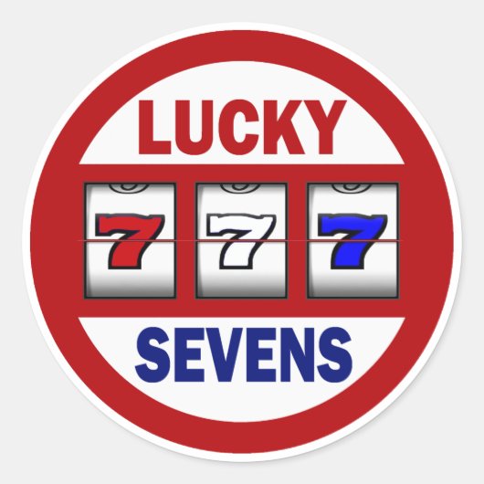 Lucky Sevens Slots Runder Aufkleber (Vorderseite)