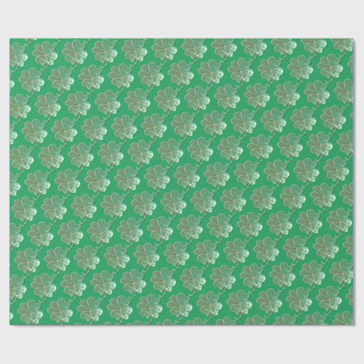 Lucky Shabby Chic 4Leaf Klee Geschenkpapier (Flach)