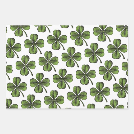 Lucky Shamrock Geschenkpapier Set (Vorderseite)