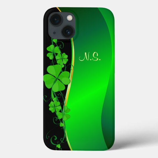 Lucky Shamrock gold  faux glitter wave Case-Mate iPhone Hülle (Rückseite)