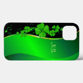 Lucky Shamrock gold  faux glitter wave Case-Mate iPhone Hülle (Rückseite (Horizontal))