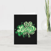 Lucky Shamrock Leopard,checkered Patricks Day Funn Karte (Vorderseite)