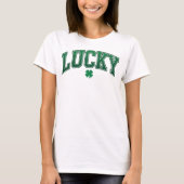 Lucky Shamrock Varsity | Retro St Patrick's Day T-Shirt (Vorderseite)