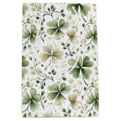 Lucky Shamrocks Clovers St. Patrick’s Day Mittlere Geschenktüte (Vorderseite)