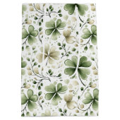 Lucky Shamrocks Clovers St. Patrick’s Day Mittlere Geschenktüte (Rückseite)