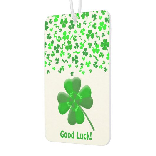 Lucky Shamrocks Confetti Pattern Personalized Autolufterfrischer (Links)