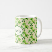 Lucky Shamrocks St. Patrick's Day Kaffeetasse (VorderseiteRechts)