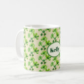 Lucky Shamrocks St. Patrick's Day Kaffeetasse (Vorderseite Links)