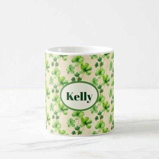 Lucky Shamrocks St. Patrick's Day Kaffeetasse (Mittel)