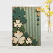 Lucky Shamrocks Vintage Style Card Karte (Gelbe Blume)