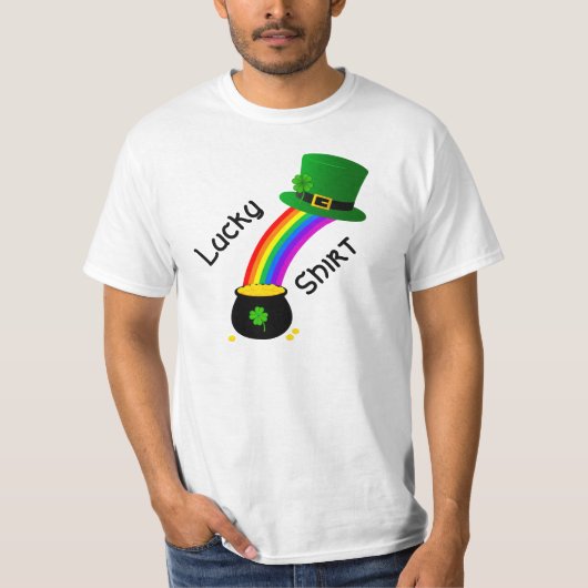 Lucky Shirt with rainbow and pot of gold. (Vorderseite)