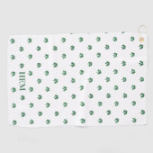 Lucky Shot Mit Monogramm Irish Clovers Golf Handtu Golfhandtuch (Horizontal)