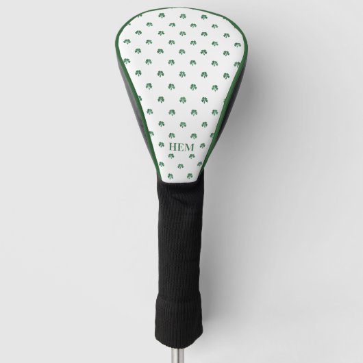 Lucky Shot Mit Monogramm Irish Four Leaf Clovers Golf Headcover (Vorderseite)