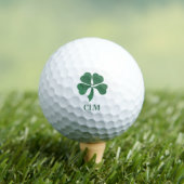 Lucky Shot Mit Monogramm Irish Four Leaf Clovers Golfball (Insitu T-Shirt)