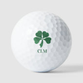 Lucky Shot Mit Monogramm Irish Four Leaf Clovers Golfball (Vorderseite)