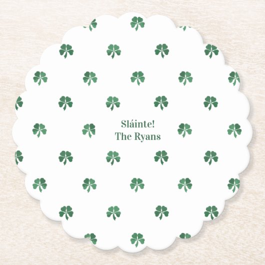 Lucky Shot Painterly Clover Saint Patrick's Day Untersetzer (Vorderseite)