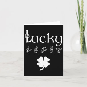 Lucky Sign Language Deaawareness St Patricks Day Karte