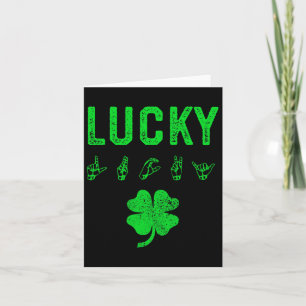 Lucky Sign Language Deaawareness St Patricks Day Karte