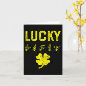 LUCKY Sign Language Deaf Awareness St Patricks Day Karte (Gelbe Blume)