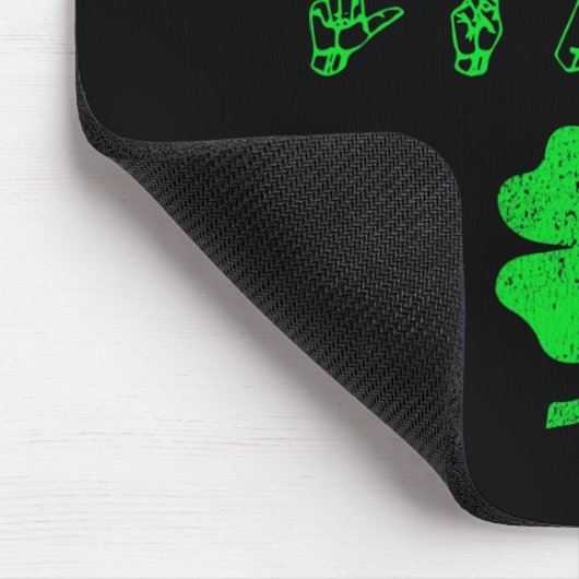 LUCKY Sign Language Deaf Awareness St Patricks Day Mousepad (Ecke)