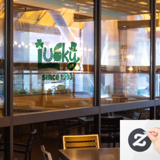 Lucky since Year Fensteraufkleber (Restaurantfenster)