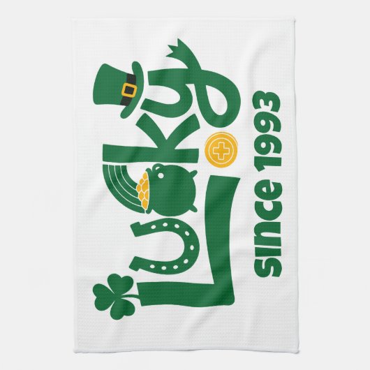 Lucky since Year Geschirrtuch (Vertikal)