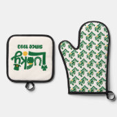 Lucky since Year Ofenhandschuh & Topflappen-Set (Vorderseite)