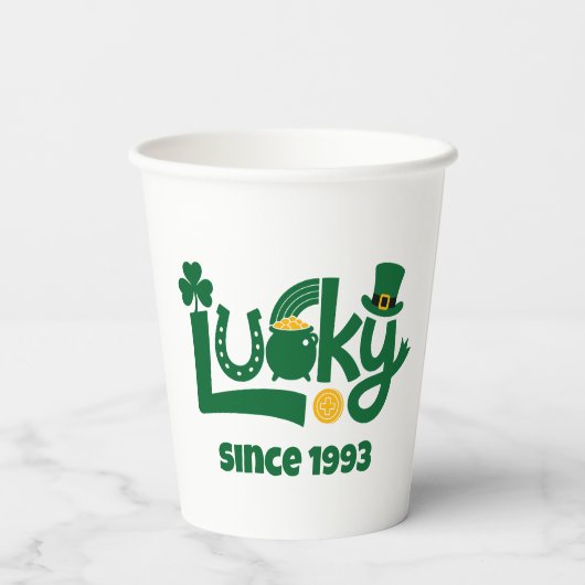 Lucky since Year Pappbecher (Rückseite)