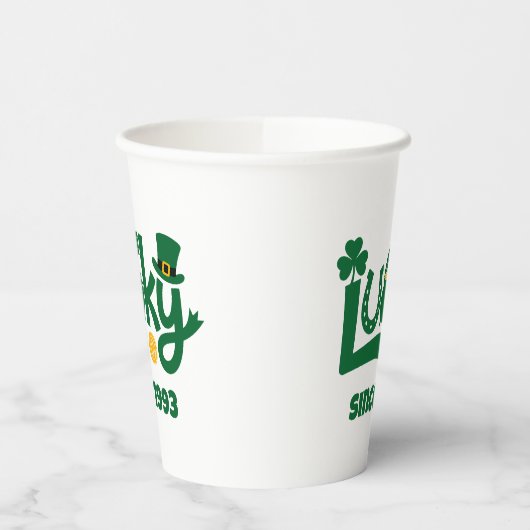 Lucky since Year Pappbecher (Links)